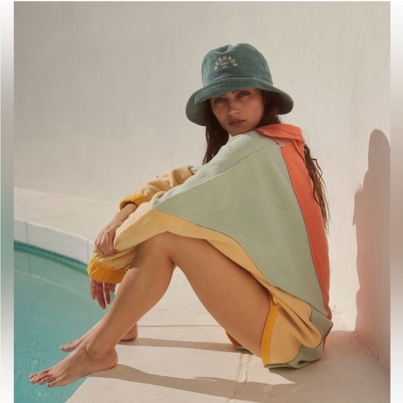 Free People Sidewalk Sweatshirt Polo-collared Colorblock Pullover - Picture 8 of 8